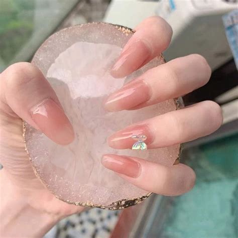 Darrechi Summer Nude Pink Fake Nails Solid Color Detachable Press On Nails Coffin Head Press On