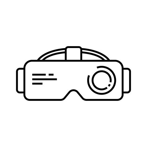 Vr Headset Vector Icon Virtual Reality Line Icon Vector Art