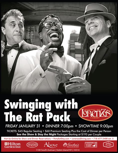 Swingin’ With The Rat Pack | Lorenzo's Restaurant, Bar & Cabaret – Fine ...