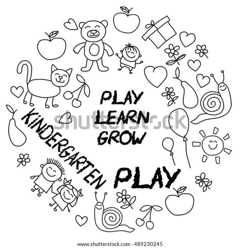 Play Learn Grow Together Vector Image Stock Vector Royalty Free