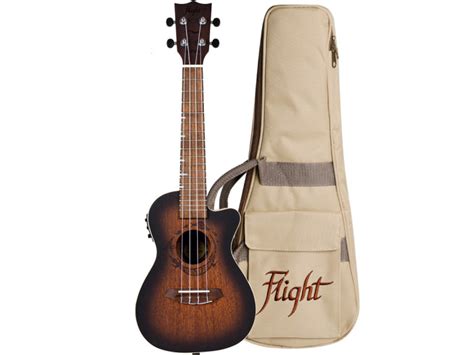 Flight DUC380 CEQ Amber Electro Acoustic Concert Ukulele