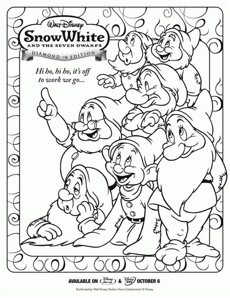 Seven Dwarfs Coloring Pages A Fun Way To Explore The World Of Snow White