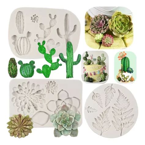 Moldes De Fondant Para Suculentas Cactus Y Hojas De Suculen Meses