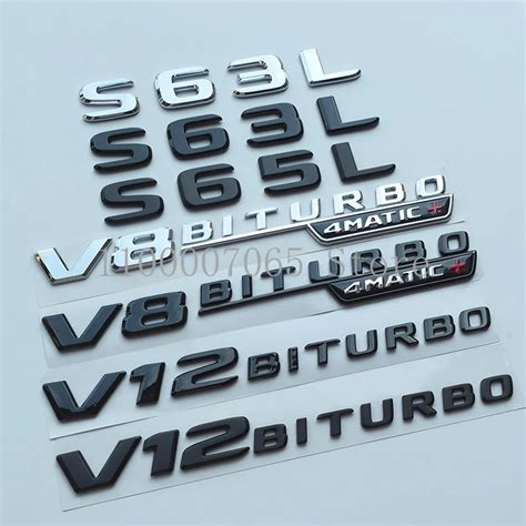 Flat Letters S S S L S L V Biturbo Matic Abs Emblem For