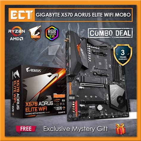 Gigabyte X570 Aorus Elite WiFi RGB ATX Motherboard (Socket AM4) with ...