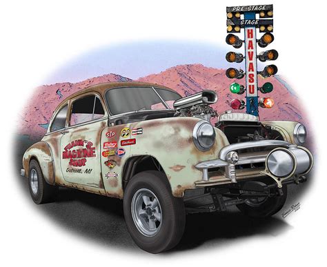 1950 Chevy Gasser Drag Racer Digital Art By Francois Robert Fine Art America