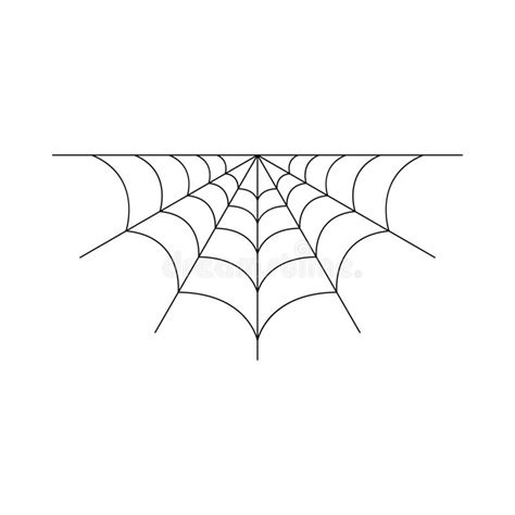 Half Spider Web Isolated On White Background Halloween Spiderweb