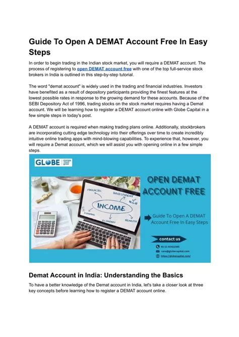 Ppt Guide To Open A Demat Account Free In Easy Steps Powerpoint