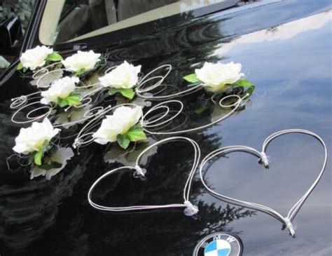 Brautauto Dekoration Autoschmuck Hochzeitsauto Autodeko Sarah Creme