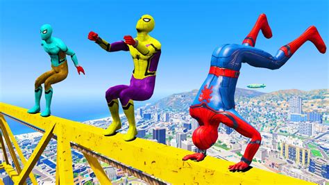 Gta Rainbow Spiderman Jumnping Off Highest Building Ep Euphoria