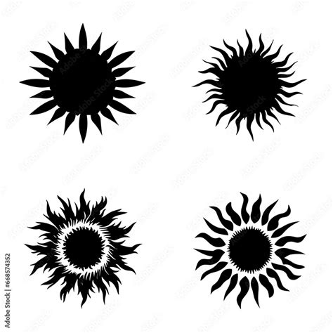 Sun silhouette, sunrays silhouette, sun vector, sun svg, sun png, sun ...