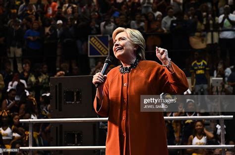 US Democratic presidential nominee Hillary Clinton speaks during a... News Photo - Getty Images