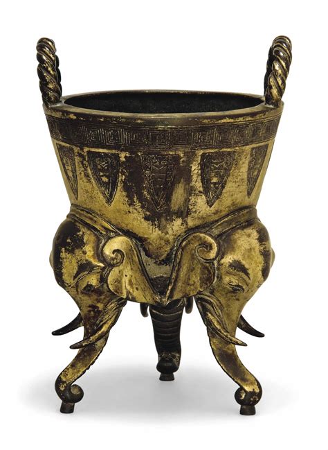 A GILT BRONZE TRIPOD CENSER 17TH CENTURY Christie S