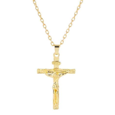 Gold Christian Rvs Hanger Ketting Voor Mannen Mode Grandado