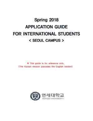 Fillable Online Yonsei Ac Seoul Campus Fax Email Print Pdffiller