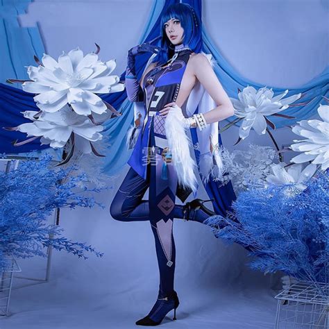 Game Genshin Impact Yelan Cosplay Costume Lovely Uniform Halloween