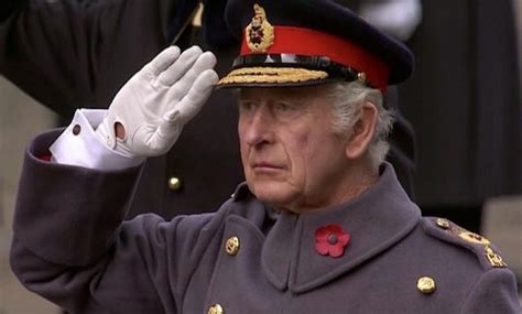 King Charles appears emotional during Remembrance Sunday service