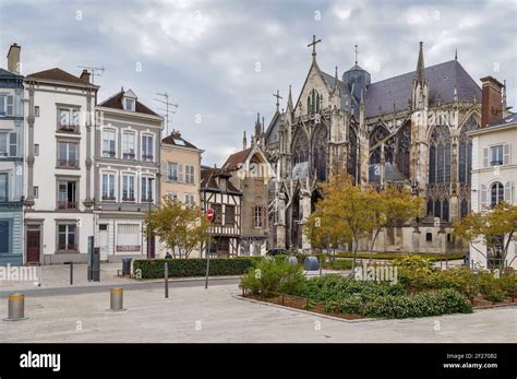 Square With Basilica Of Saint Urban Troyes France Stock Photo Alamy