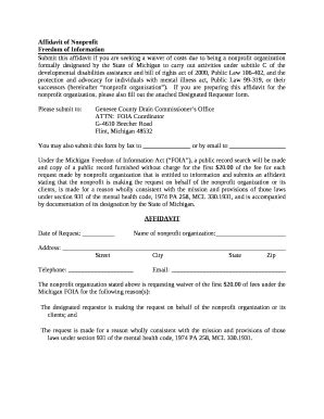 Affidavit Of Nonprofit Doc Template PdfFiller