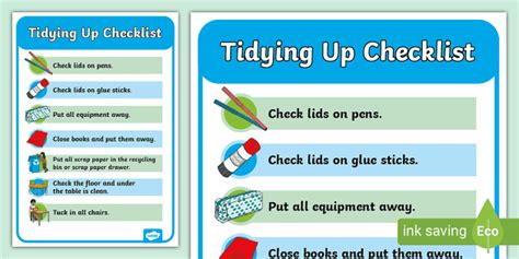 Printable Classroom Cleaning Checklist Display Poster | lupon.gov.ph