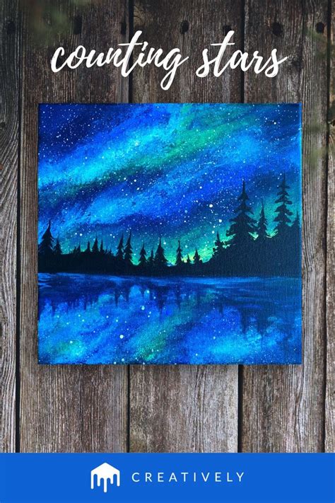 Northern Lights Painting Tutorial, Holiday Acrylic Painting Tutorial ...