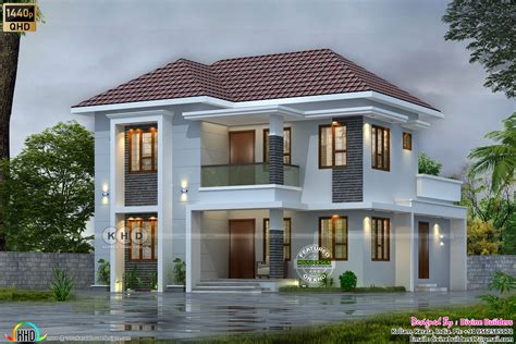 Sq Ft Bedroom Sloping Roof Style House Architecture Kerala