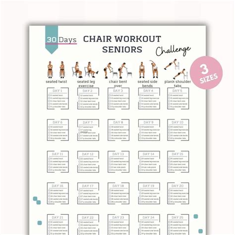 30 Day Chair Workout Seniors Challenge Workout Digital Reshape Summer ...