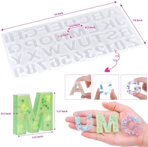 Moldes De Resina De Silicona Del Alfabeto Para Hacer Llavero Meses