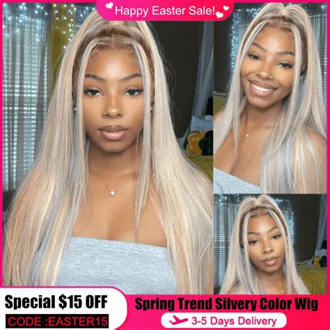 Unice Hair X Lace Front Wig Ash Glossy Honey Blonde With Silver