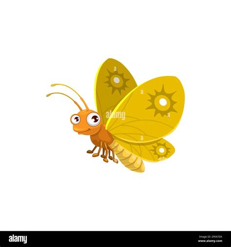 Icono De Vector Mariposa De Dibujos Animados Hermoso Insecto Volador