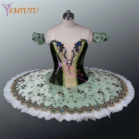 Women Professional Ballet Tutus Green White Competition Classical