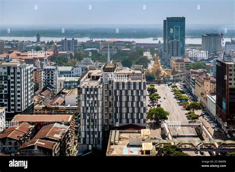 The Yangon Skyline, Yangon, Myanmar Stock Photo - Alamy