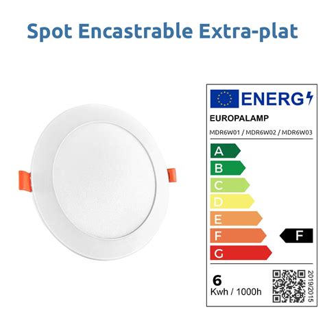 Lot De 5 5 Spots Led Encastrables Extra Plats 6w Blanc Neutre 4500k