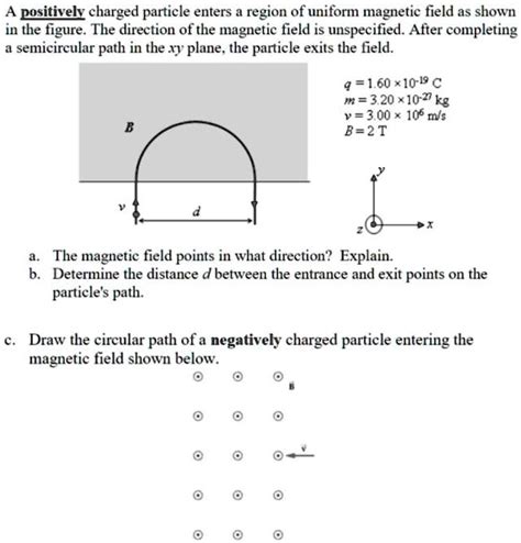 Solved Positively Charged Particle Enters A Region Of Uniform Magnetic