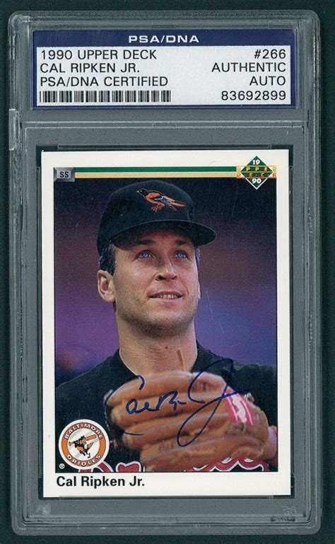 Cal Ripken Jr Signed 1990 Upper Deck 266 PSA Encapsulated