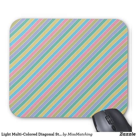 Light Multi-Colored Diagonal Stripes Mouse Pad