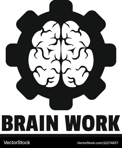 Logic brain work logo simple style Royalty Free Vector Image