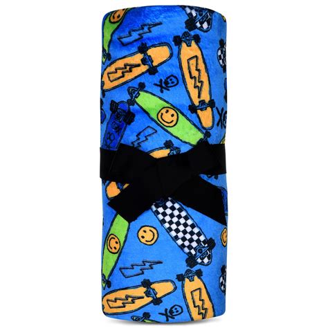 Iscream Sk8 Board Plush Blanket Ragg Tattoo