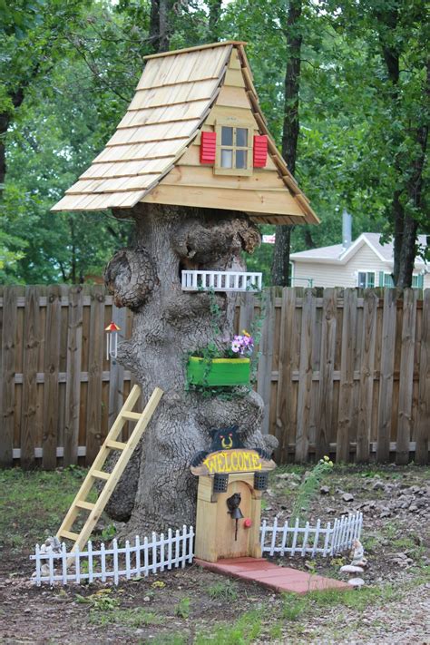 Simple Subtleties Repurposed Tree Stump Into A Beautiful Gnome Home