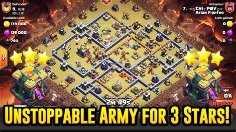 Best Unstoppable Army For 3 Star Best Th14 War Attack Strategy Clash