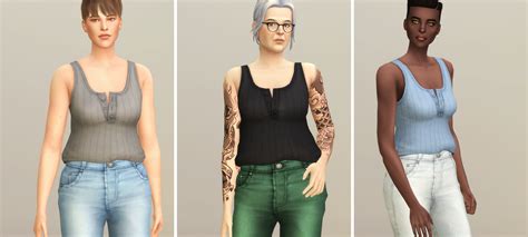 Basic Sleeveless T Shirt Ii The Sims 4 Create A Sim Curseforge