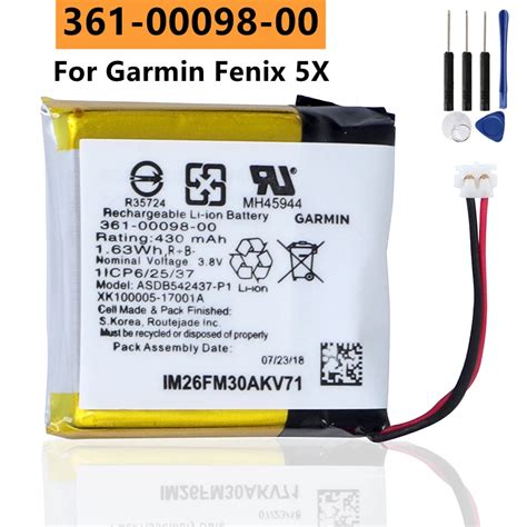 Original Watch Battery For Garmin Fenix X Replacement