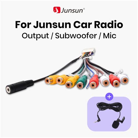 Junsun Car Stereo Radio RCA Output Wire Aux In Adapter Cable Car