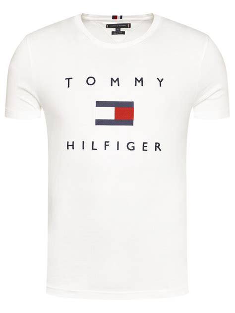 Tommy Hilfiger T Shirt Flag Mw0mw14313 Biały Regular Fit Modivo Pl