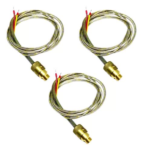 Termopar Tipo K 2 X 24 Awg Ponta 6 Mm Cabo 2 Mts 3 Peças