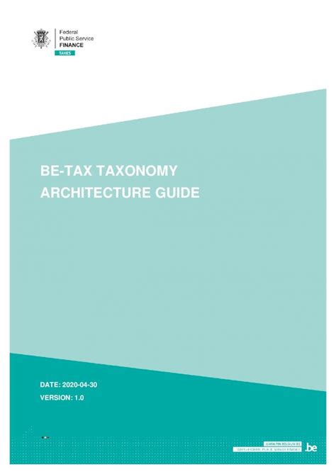 PDF BE TAX TAXONOMY ARCHITECTURE GUIDE 2020 04 30 Required By