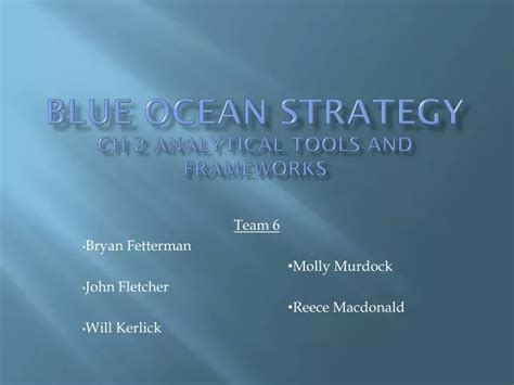 Ppt Blue Ocean Strategy Ch 2 Analytical Tools And Frameworks