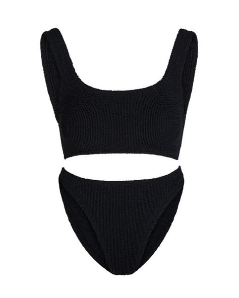 Hunza G Xandra Crinkle Bikini In Black Lyst UK