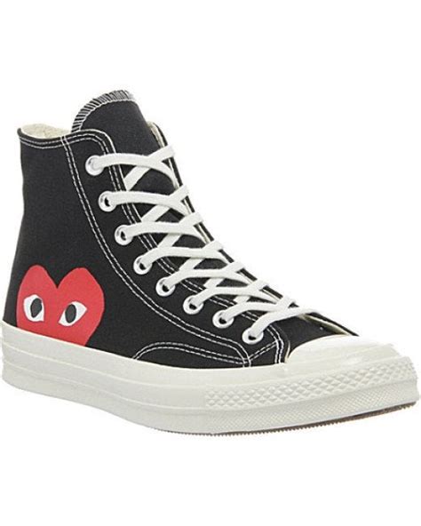 Lf Cdg Play Converse Hi Tops Black With Peeking Heart Size Us 105