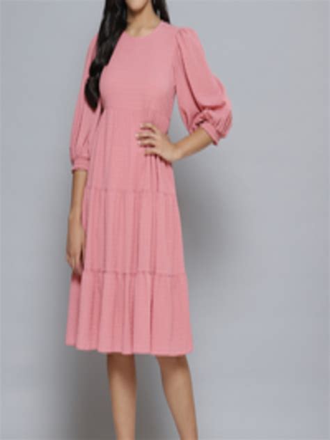 Buy Femella Pink Chiffon Midi Dress Dresses For Women 17996576 Myntra